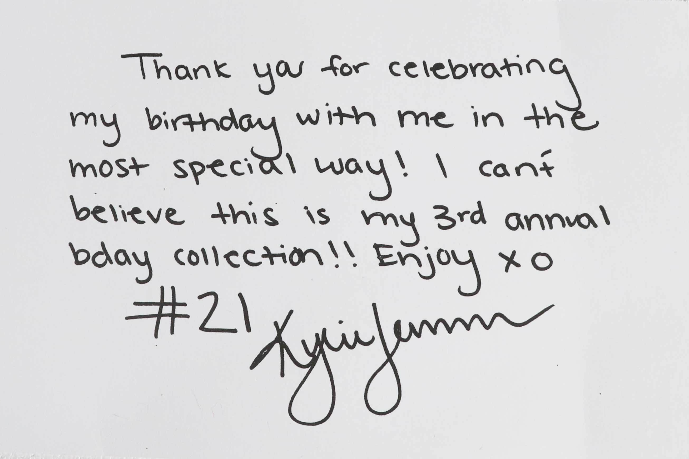 Kylie Jenner 21 Makeup Collection Birthday Card