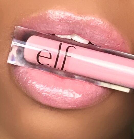 elf lip plumping lip gloss in sparkling Rose